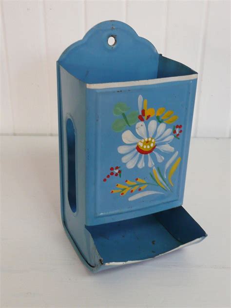 vintage metal match box holder 